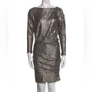 Maje Gold batwing long-sleeves dress